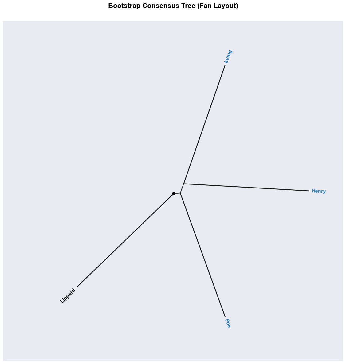 Sample Bootstrap Consensus Tree fan layout